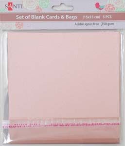 Набор заготовок для открыток 5 шт. 15x15 см розовый перламутровый 250 г/м2 