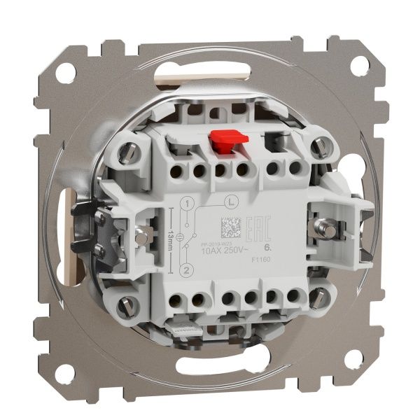 Переключатель проходной одноклавишный Schneider Electric Sedna Design без подсветки 10 А 250В бежевый SDD112106