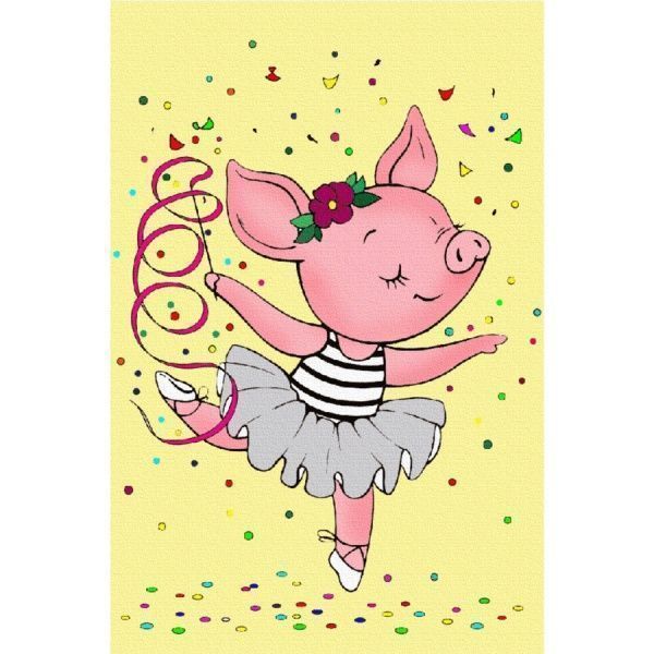 Холст на картоне с контуром Танцовщица 20х30 см Rosa Start 