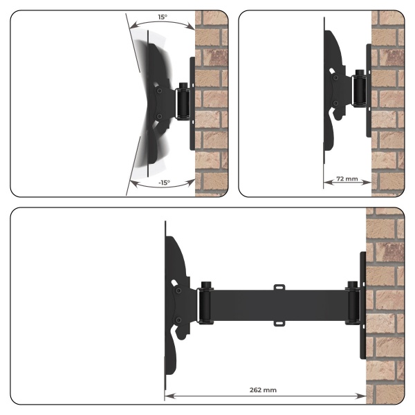 Крепление для телевизора HausMark TWBR-122 поворотно-наклонные 21