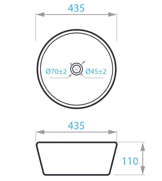 Умивальник Koller Pool Round Pro 43,5x43,5 см grey RNP-435-G