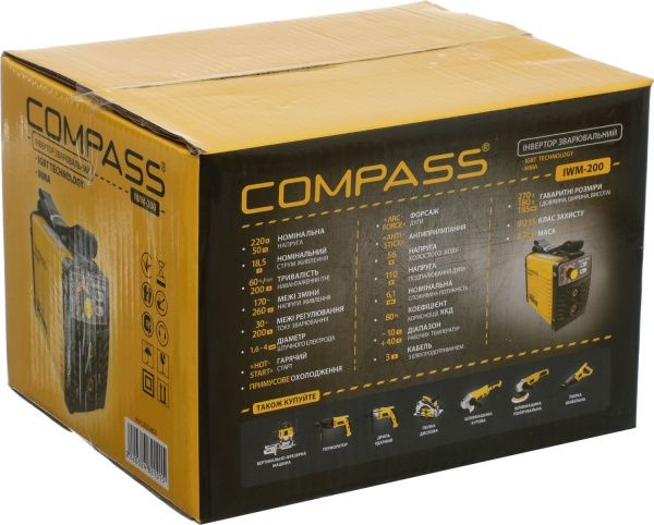 Інвертор зварювальний Compass IWM-200, 170-260 В