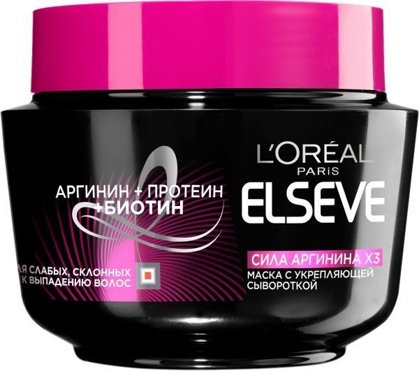 Маска L'Oreal Paris Elseve Сила Аргинина Х3 для слабых склонных к выпадению волос 300 мл