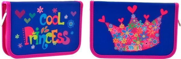 Пенал твердый одинарный c двумя клапанами HP-04 Cool Princess Smart синий