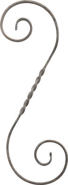 Завиток 02.075К симетричний скручений 500х175 мм