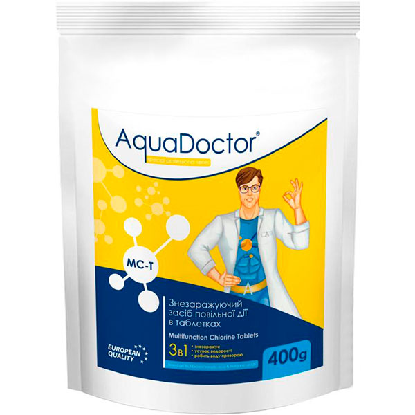 Таблетки для тривалої дезінфекції води басейну MC-T хлор 3-в-1 AquaDoctor 