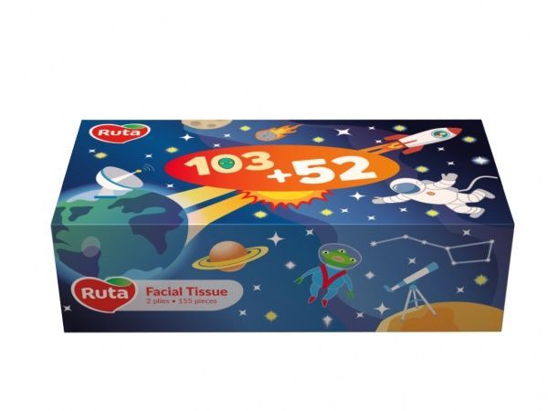 Салфетки гигиенические в коробке Ruta Kids Мix collection в ассортименте 155 шт.