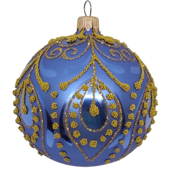 Шар новогодний 9210-4 80 мм синий