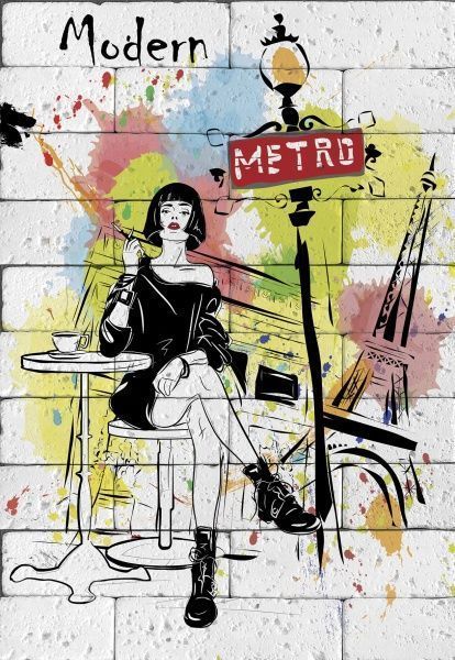 Картина гипсовая Девушка с сигаретой 40,5x58,3 см BrickPrint 