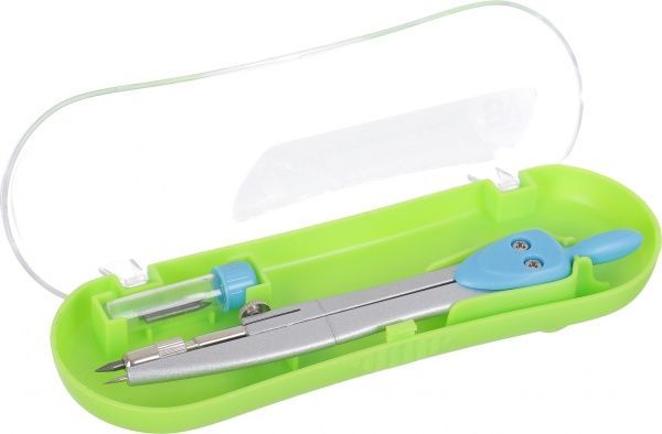 Циркуль металевий в футлярі із запасним грифелем зелений Nota Bene