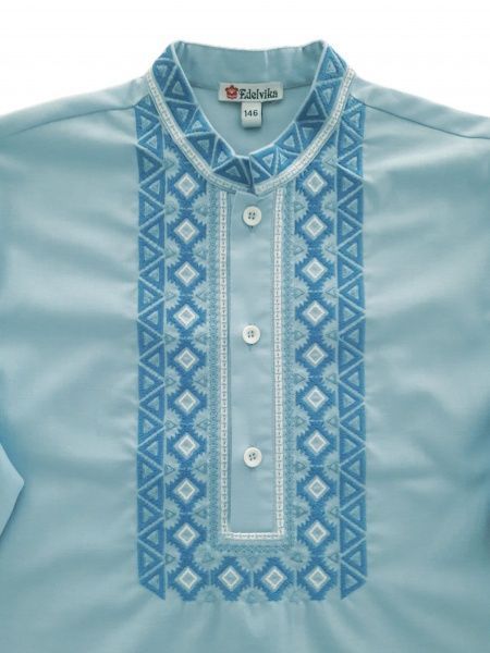 Вишиванка для хлопчиків Едельвіка 205-20/00 з синьою вишивкою р.122 блакитний 