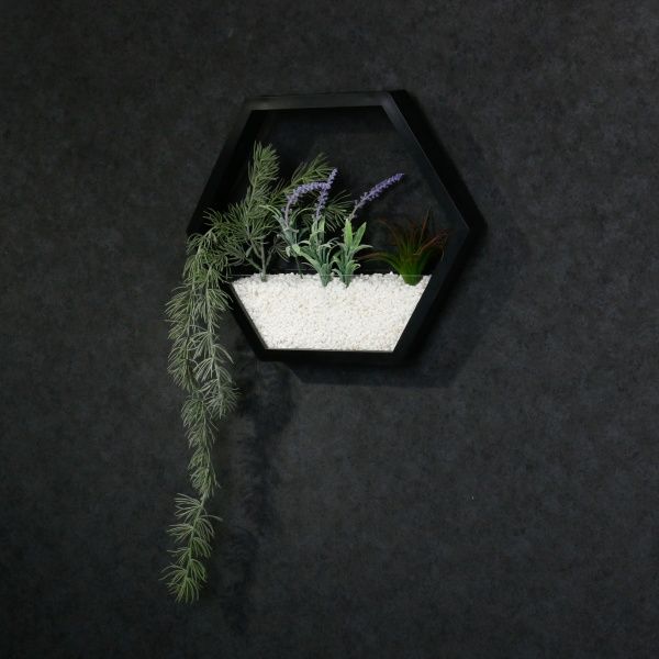 Декор настенный Nature шестиугольный 34,5x30 см черный 