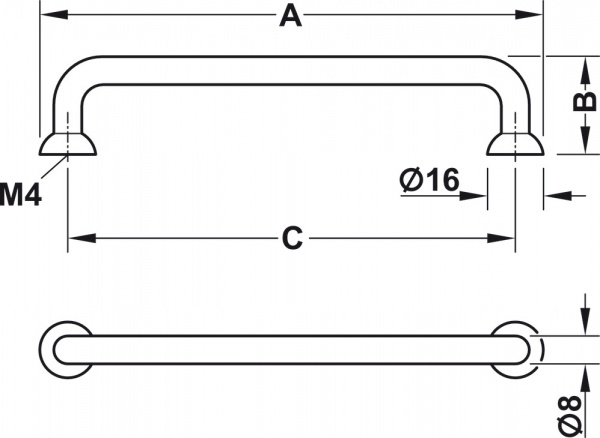 Ручка скоба Hafele 128 мм 106.62.715 белый