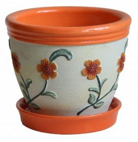 Горшок керамический Ориана-Запорожкерамика Вьетнамский набор №304 круглый белый (110-5-042) 