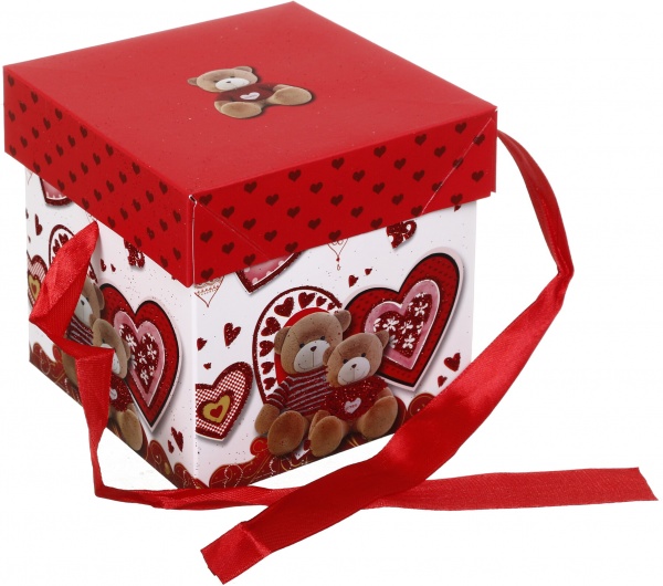 Коробка складная Цветы/сердца 10,8x10,8x10,8 см (EBXSS9850)