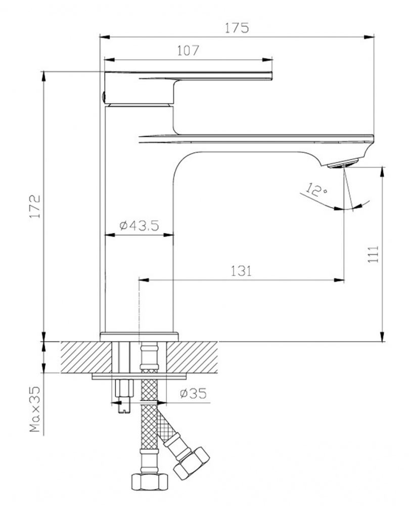 Смеситель для умывальника ScandiSPA Lofn хром