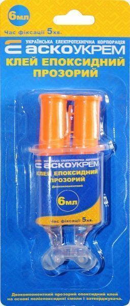 Клей эпоксидный АСКОУКРЕМ A.HE-1-6 шприц 6 г