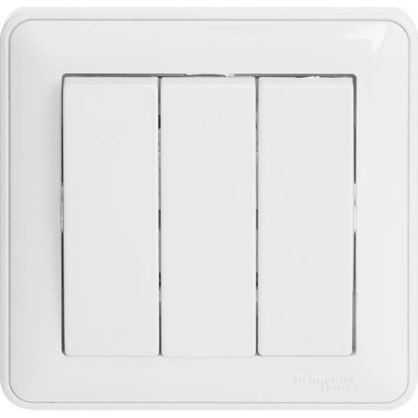 Выключатель пластик трехклавишный VS0516-351-18, 250В 16А без подсветки белый