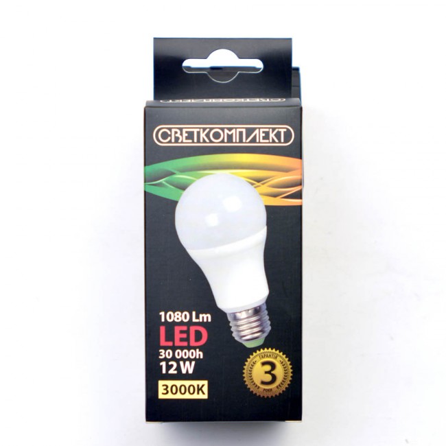 Лампа світлодіодна Светкомплект 3 шт./уп. 12 Вт A60 матова E27 220 В 3000 К 