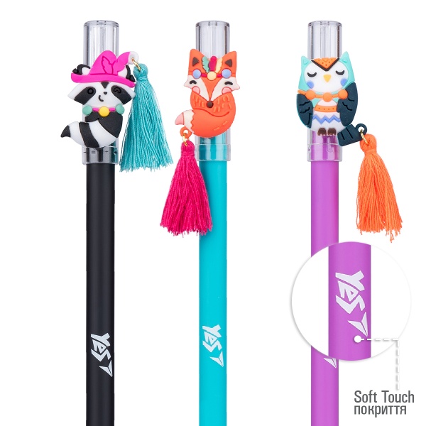 Ручка кулькова YES Forest Friends 0,7 мм синя 412073 