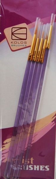 Набір пензлів 7011, синтетика круг. 5шт. KOLOS%