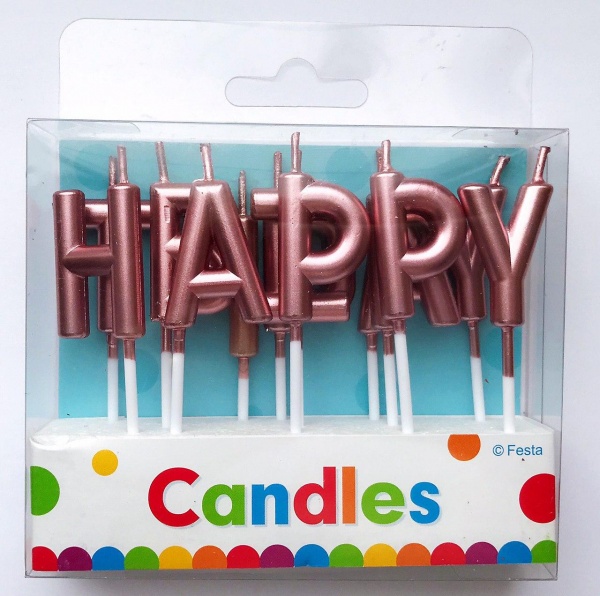 Свечи для торта Буквы Металлик Ві та Ві 13 шт. 