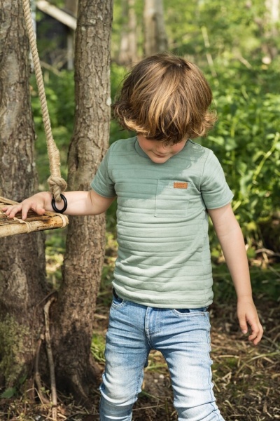 Футболка для мальчиков Koko Noko р.140 серо-зеленый T46818-37 