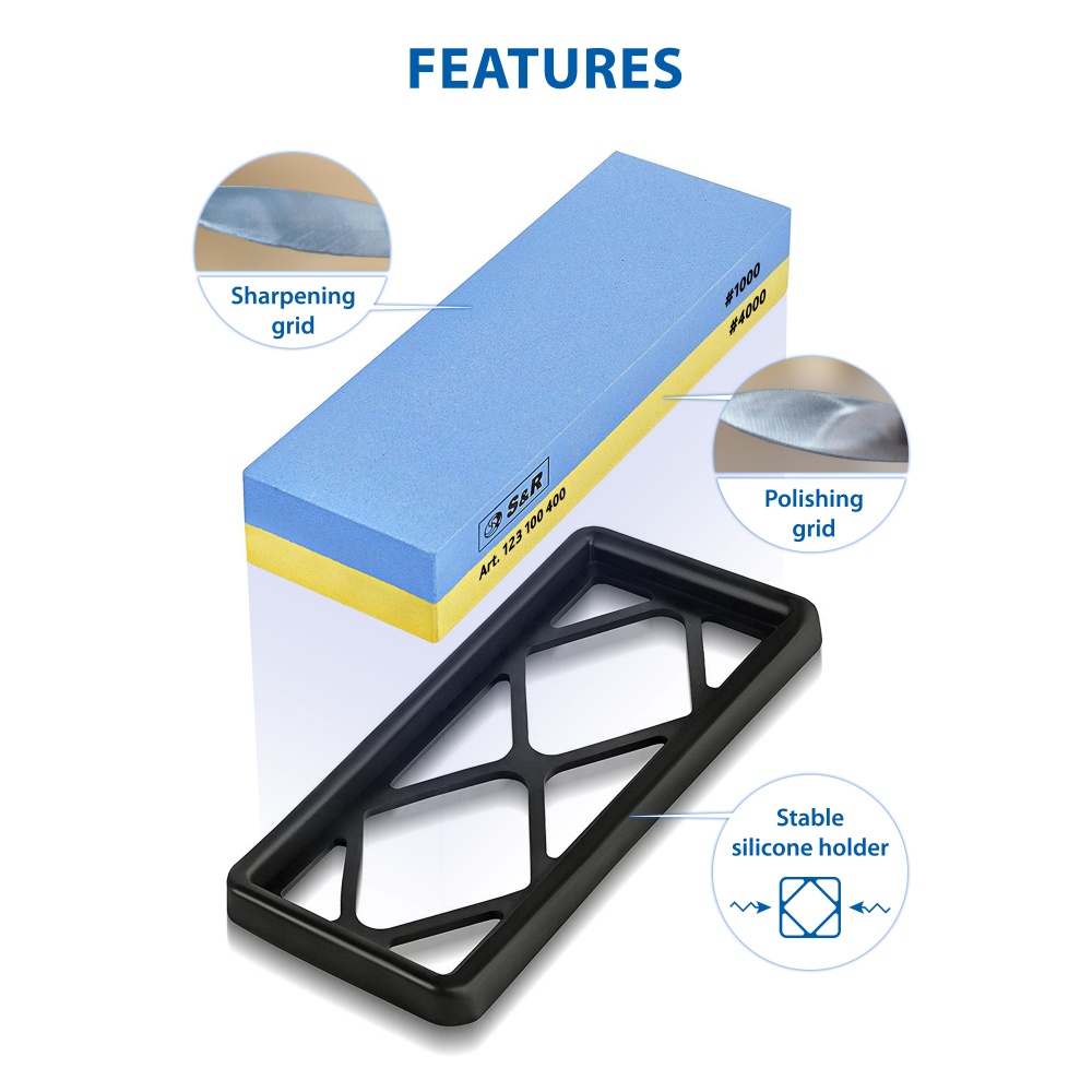 Брусок точильний S&R двосторонній із зерном 1000/4000 123100400