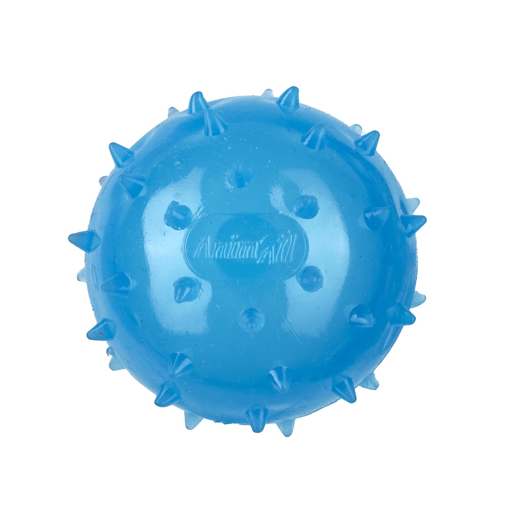 М'яч AnimAll Fun шипований з пищалкою 65 мм синій