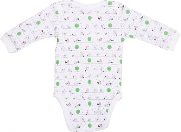 Боді дитяче унісекс Baby Veres Funy sparrows суцільний р.78 молочний 