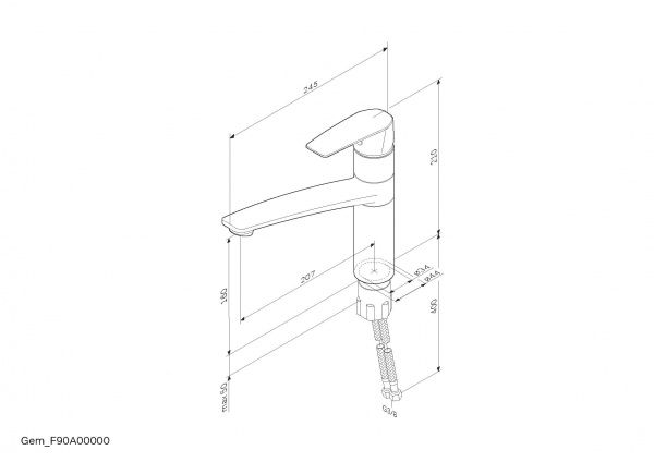 Смеситель для кухни AM.PM Gem F90A00000