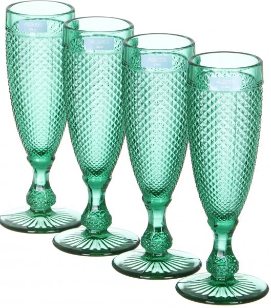Набор бокалов для шампанского Bicos Cinza зеленый 190 мл 4 шт. 49000090 Vista Alegre