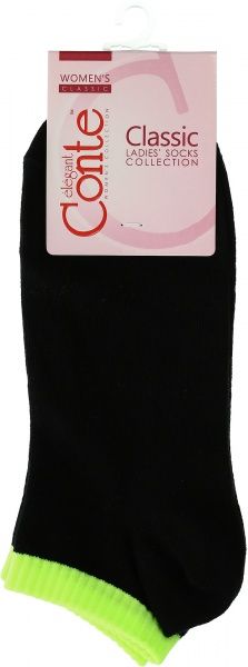 Носки женские Conte Classic р. 25 черно-салатовый 068 