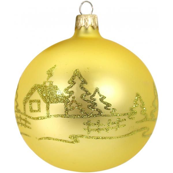 Шар стеклянный d80 3292Н желтый