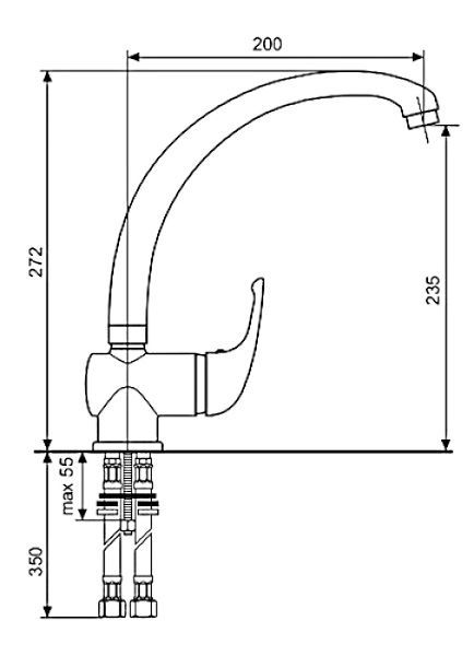 Змішувач для кухні Emmevi Rubinetterie Giglio UL CR 8077 G