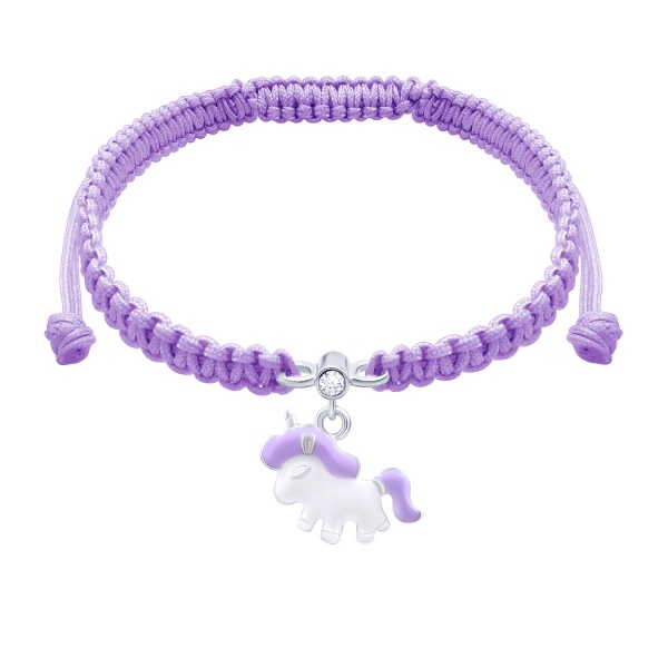 Браслет плетеный UMa&UMi Единорог фиолетовый