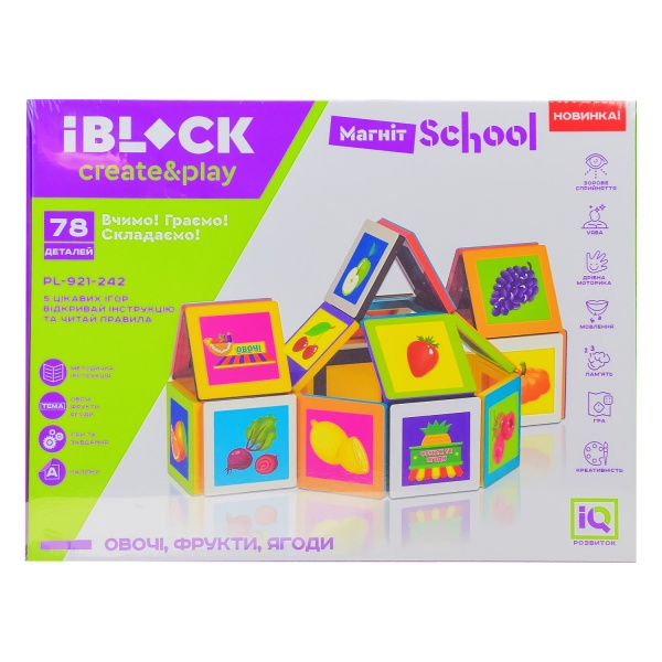 Конструктор магнитный Iblock 78 дет. PL-921-242