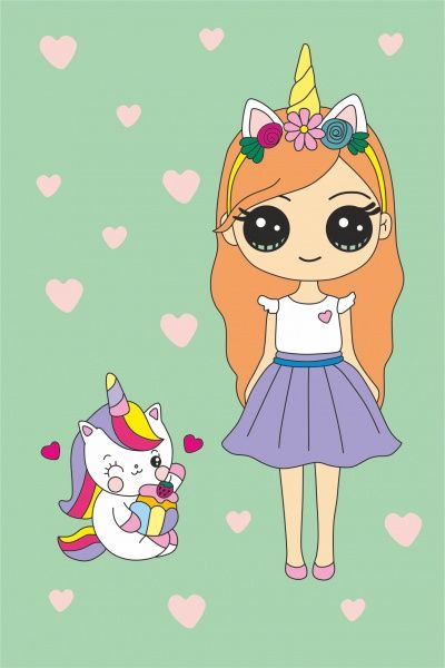 Раскраска по контурам Девочка и пони 20х30 см Rosa Kids 