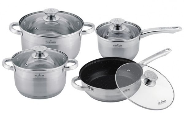 Набір каструль 8 предметів MK-3508B Maxmark