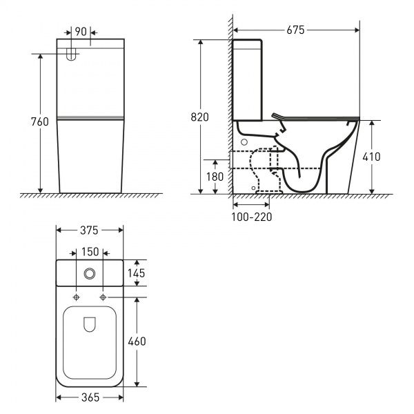 Унитаз-компакт VOLLE Libra Rimless с сиденьем Soft-close 13-41-566