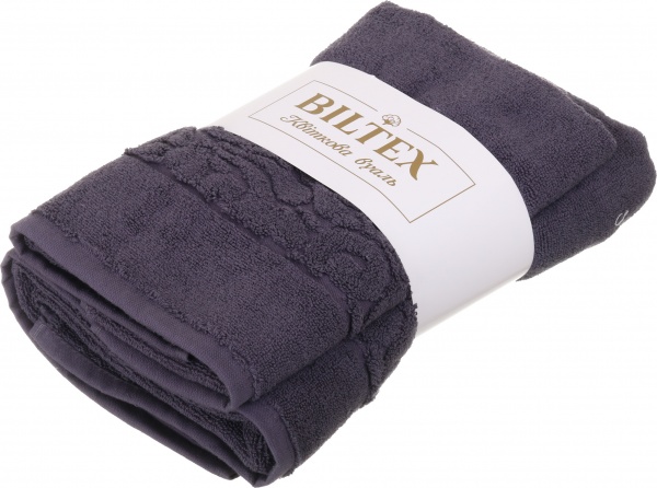 Набір рушників махрових Квіткова вуаль 2 шт графітовий BILTEX 