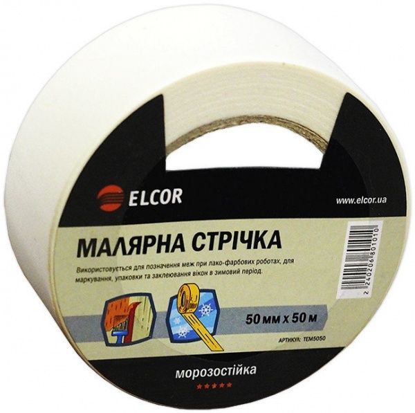 Лента малярная Элкор 50 м х 50 мм TEM5050