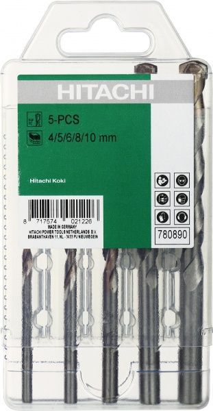 Набор сверл по бетону Hitachi 4-10 мм 5 шт.