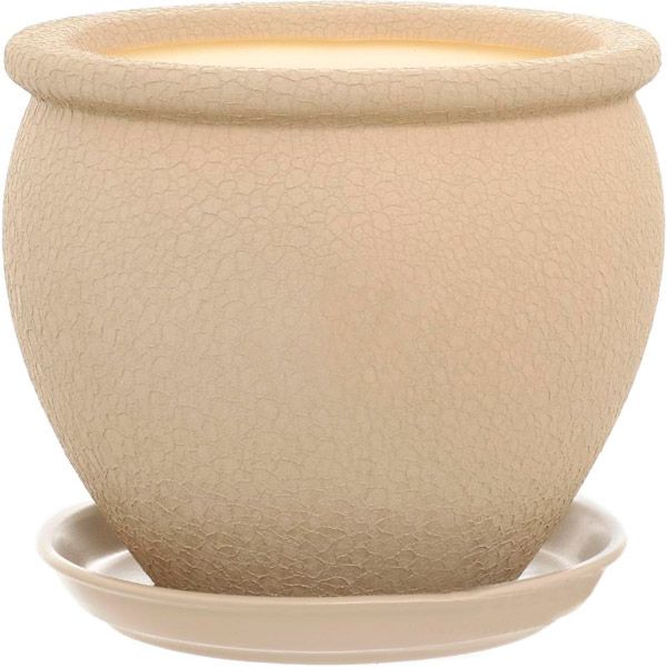 Горщик керамічний Оріана-Запоріжкераміка В'єтнам №3 шовк круглий 5л капучино (011-3-098) 