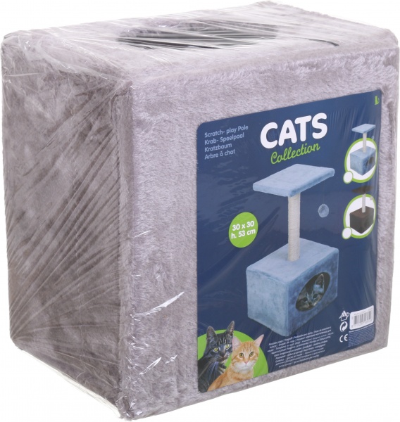 Будинок Koopman для котів з дряпкою та іграшкою 30х30х53 см
