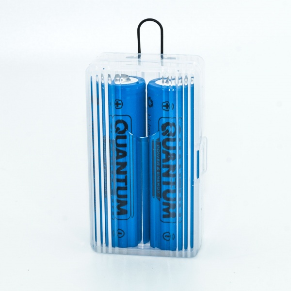 Акумулятор Quantum з клемним виступом ICR 18650 2 шт. (ICR18650TH/2600-PB2) 