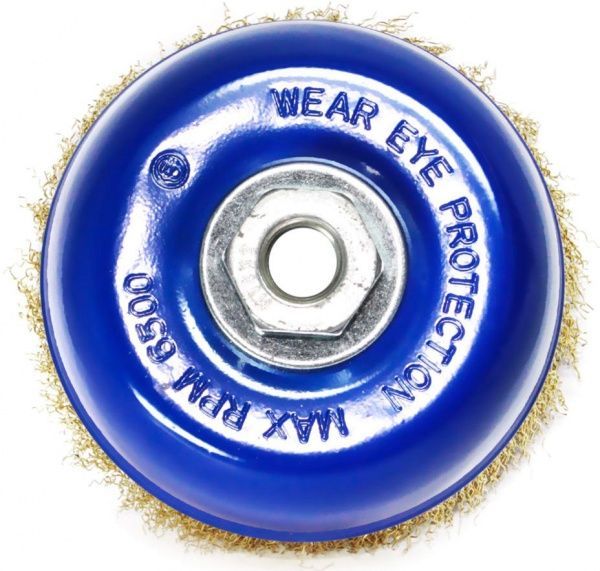 Щітка чашкова 125мм x M14, витий (рифлений) дріт d0,3 об/хв 6500 стальний дріт S&R 136132125