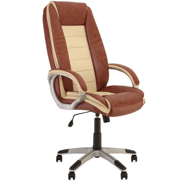 Крісло офісне Новий Стиль Dacar CH ECO-21/ ECO-7 коричнево-молочне 