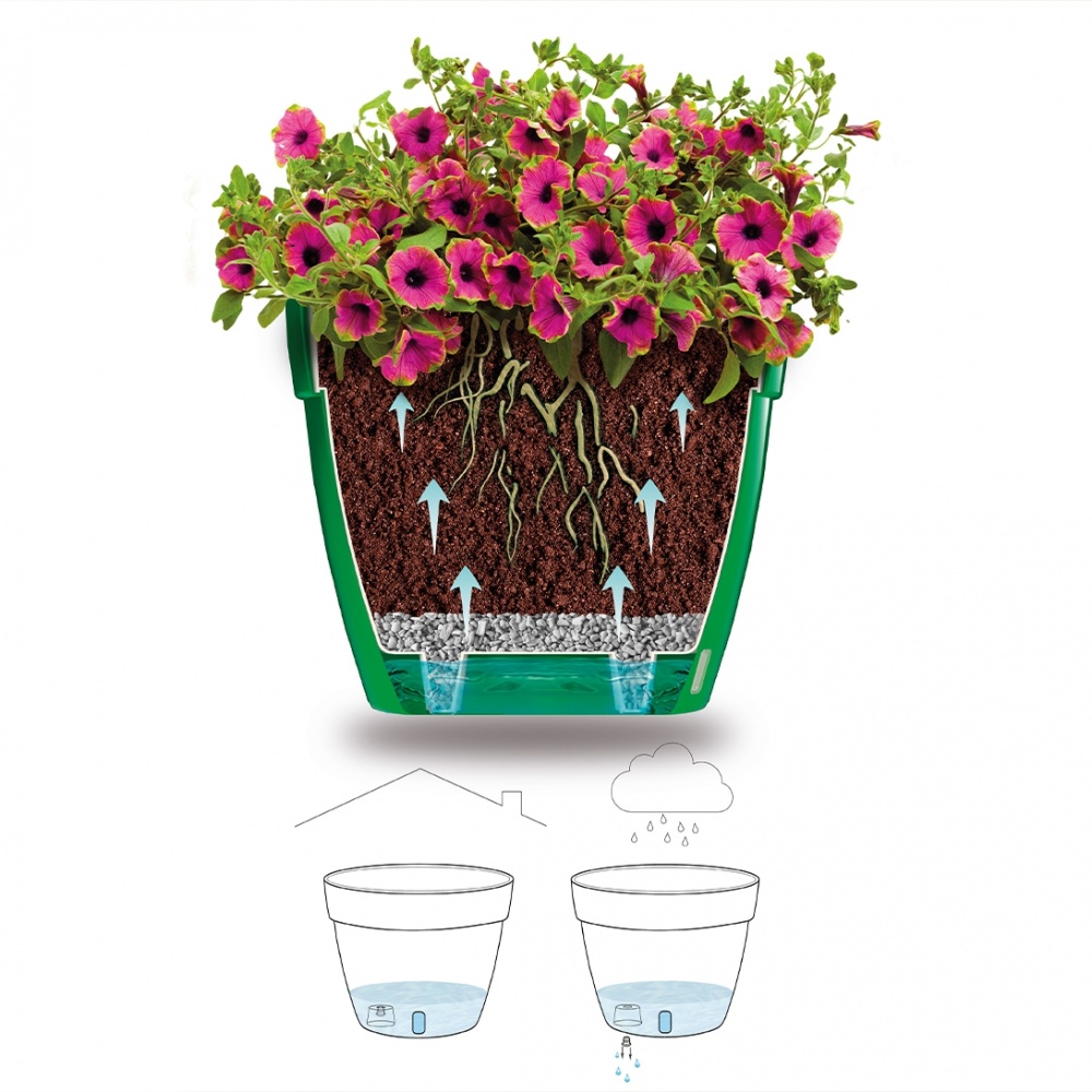 Вазон пластик Asti круглий чорний із золотом 1,4 л Santino (2021533)