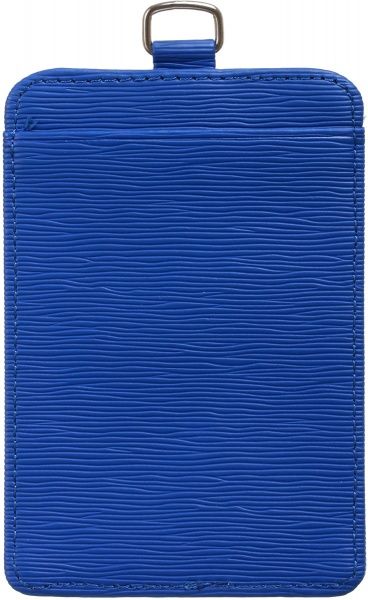 Бейдж вертикальный синий с петелькой 11x7,6 см